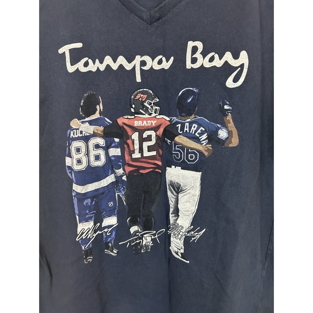 Champa Bay Tampa Bay Shirt Ladies Large Navy Kucherov Brady Arozarena V-neck - Picture 3 of 6